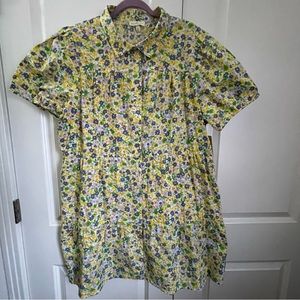 Derek Heart Floral Button Up Dress